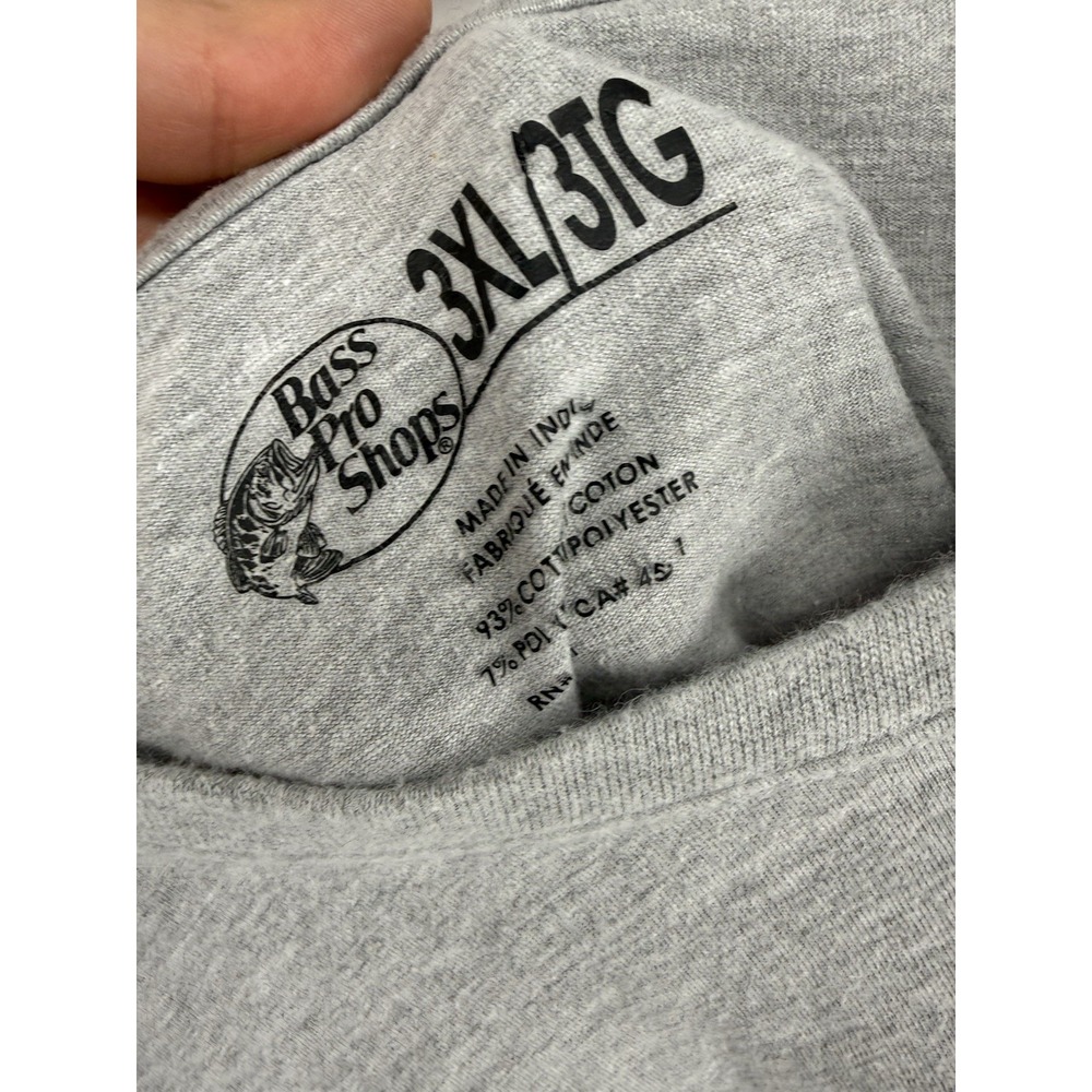 Bass Pro Shops American Heritage Patriotic Fish Graphic T-Shirt Gray 3XL Big - Picture 4 of 8